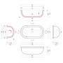 Lavabo in graniglia LB9050 disegno tecnico