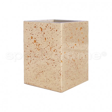 Vaso moderno Hamamelis 80 bianco travertino con trattamento lucido