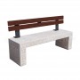 Panchina in cemento Dora bianco travertino e legno