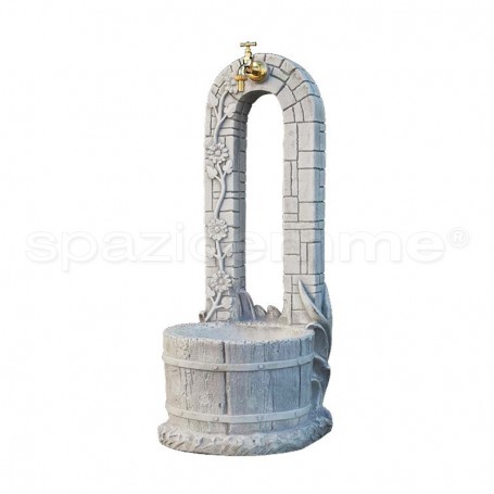 Fontana a colonna Evelyn cm36x41x90h anticato grigio