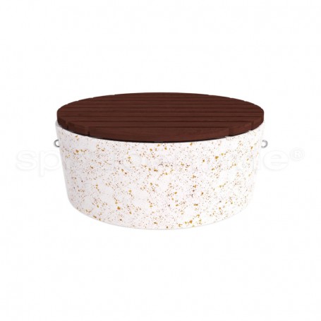 Panchina in cemento Daila M Wood Ø112x50