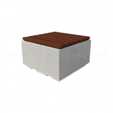 Panchina in cemento Clio M Wood 80x80x50 grigio pietra