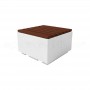 Panchina in cemento Clio M Wood 80x80x50 bianco pietra