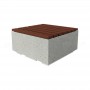 Panchina in cemento Clio L Wood grigio pietra