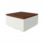 Panchina in cemento Clio L Wood cm100x100x50h