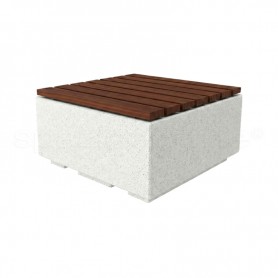 Panchina in cemento Clio L Wood marmocemento bianco