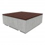 Panchina in cemento Clio XL Wood grigio pietra
