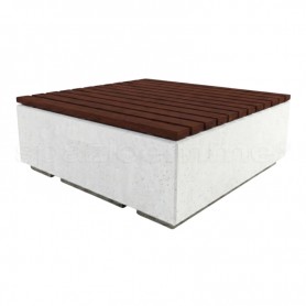 Panchina in cemento Clio XL Wood marmocemento bianco