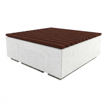 Panchina in cemento Clio XL Wood marmocemento bianco
