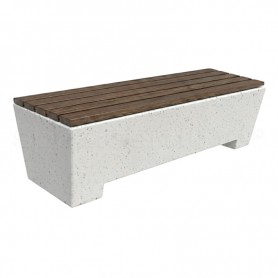 Panchina in cemento Ines Wood levigato bianco