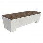 Panchina in cemento Ines Wood levigato bianco