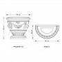 Vaso classico Mezzovaso Loren dimensioni